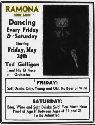 Ramona Ballroom/Dance Pavilion at Sister Lakes - 23 MAY 1946 AD